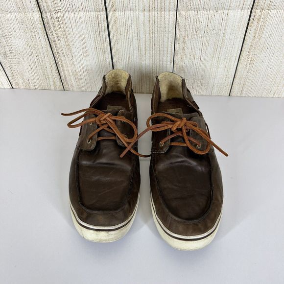 UGG Australia Boat Shoes Mens Lace Up Loafers Brown Bremerton Moc Toe Size 11.5 main image 13